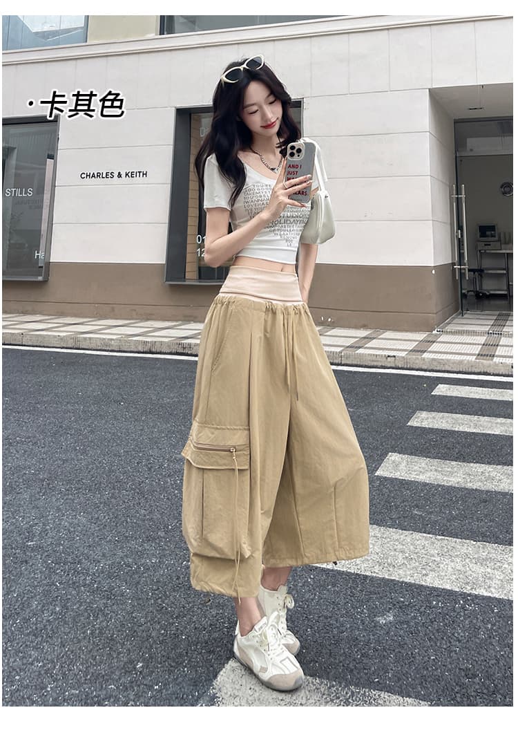 실사 2026 여름 새로운 아메리칸 속도 건조한 7부 바지 볼륨 허리 루즈핏 슬림해 보이는 운동 캐주얼 바지 여성 상세 이미지 26