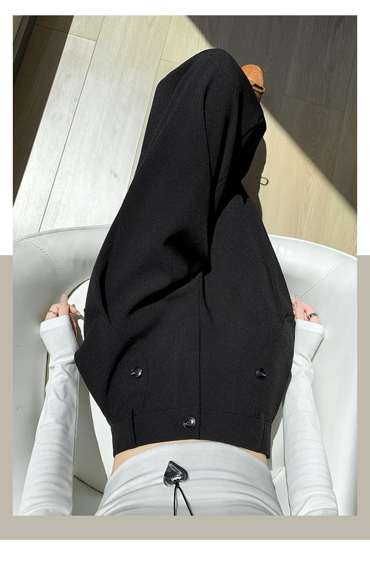실사 2026 가을 새로운 디자인 센스 정장 와이드 레그 팬츠 하이웨이스트 슬림해 보이는 느긋한 루즈핏 단추 캐주얼 바지 여성 상세 이미지 33