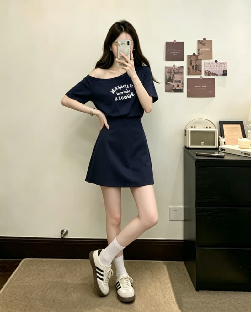 실사 빅 사이즈 여성 의류 여름 새로운 패션 반팔 프린트 티셔츠 치마 드레스 레이스 랩스커트팬츠 투피스 세트 상세 이미지 10