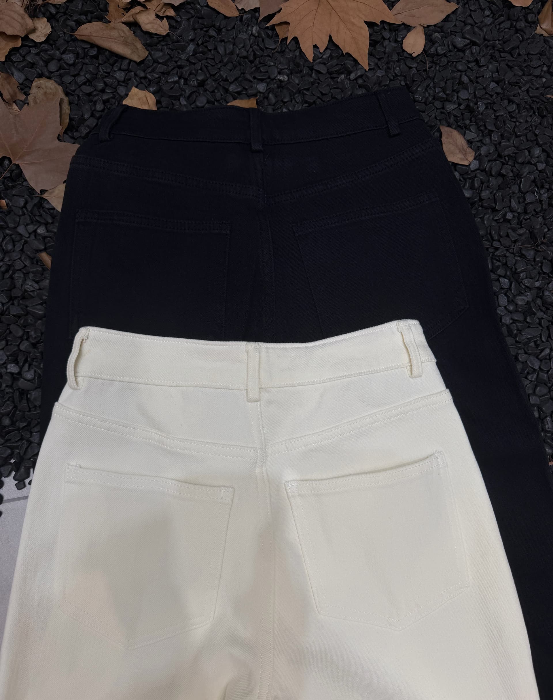 버섯 찹쌀 찹쌀 사면 신축 카드 코드 슛 작은 검은 색 색상 화이트 캐주얼 긴 바지 6073-004-0322 상세 이미지 7