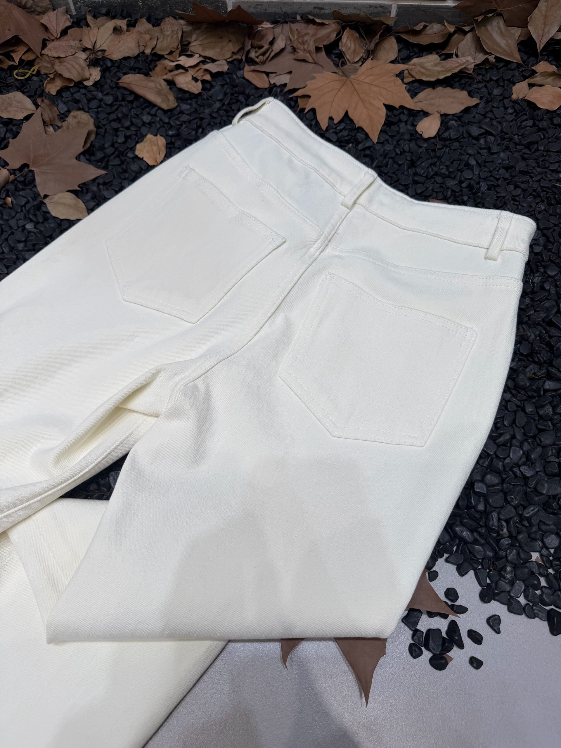 버섯 찹쌀 찹쌀 사면 신축 카드 코드 슛 작은 검은 색 색상 화이트 캐주얼 긴 바지 6073-004-0322 상세 이미지 8