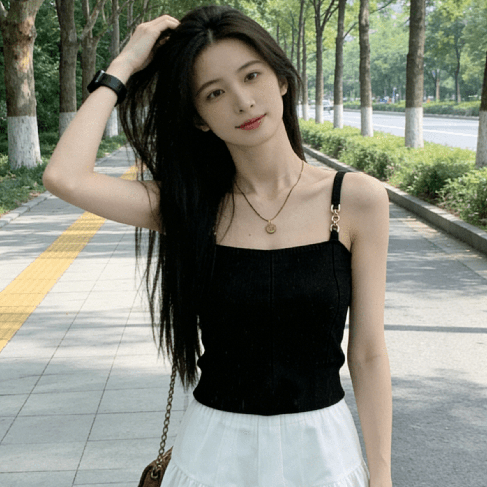 얼음 실크 화이트 작은 슬링 조끼 여성 2026 여름 새로운 순수한 욕망 우유 달콤한 인사이드 가져 가라. 외국 가스 Chic 세련된 맨위 이미지 4