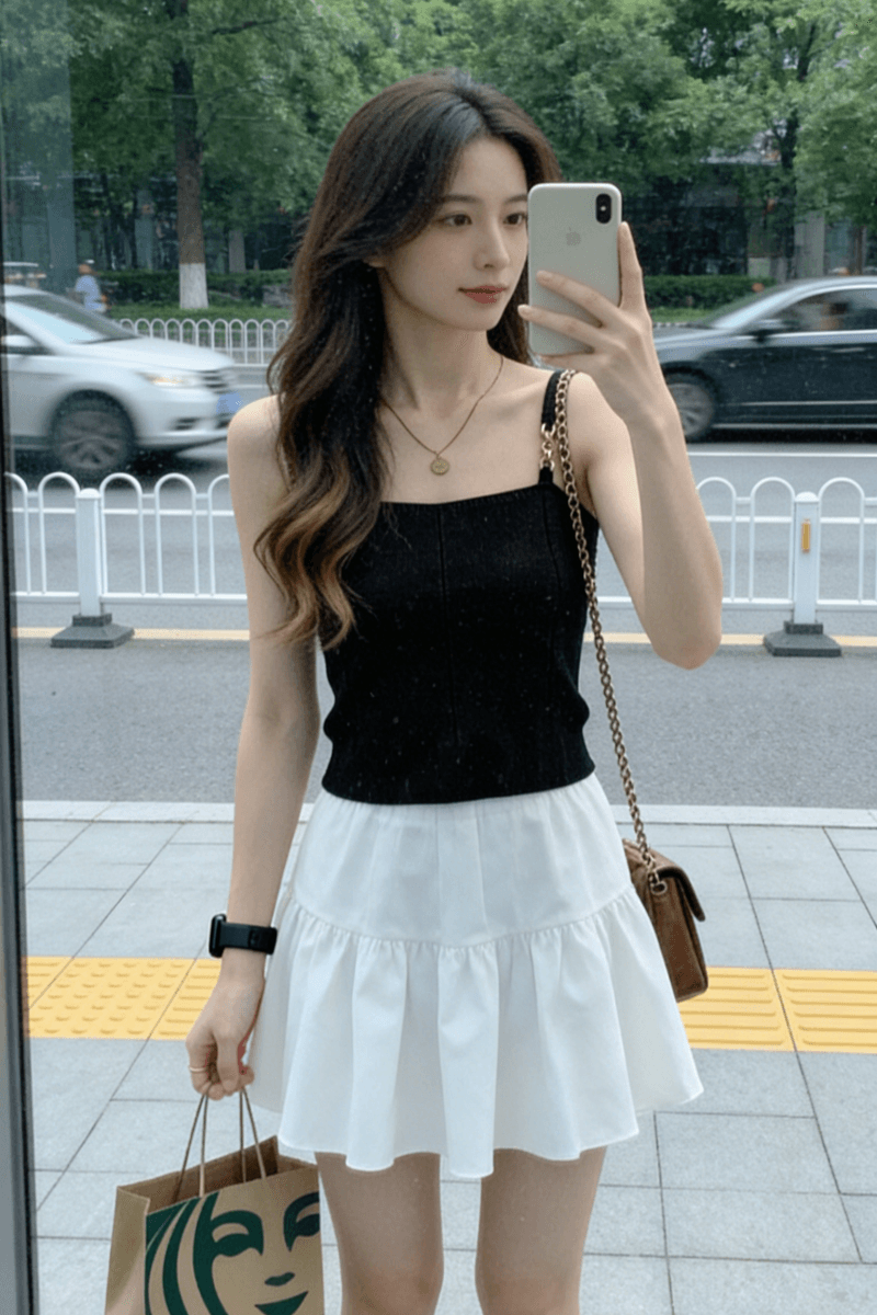 얼음 실크 화이트 작은 슬링 조끼 여성 2026 여름 새로운 순수한 욕망 우유 달콤한 인사이드 가져 가라. 외국 가스 Chic 세련된 맨위 상세 이미지 8