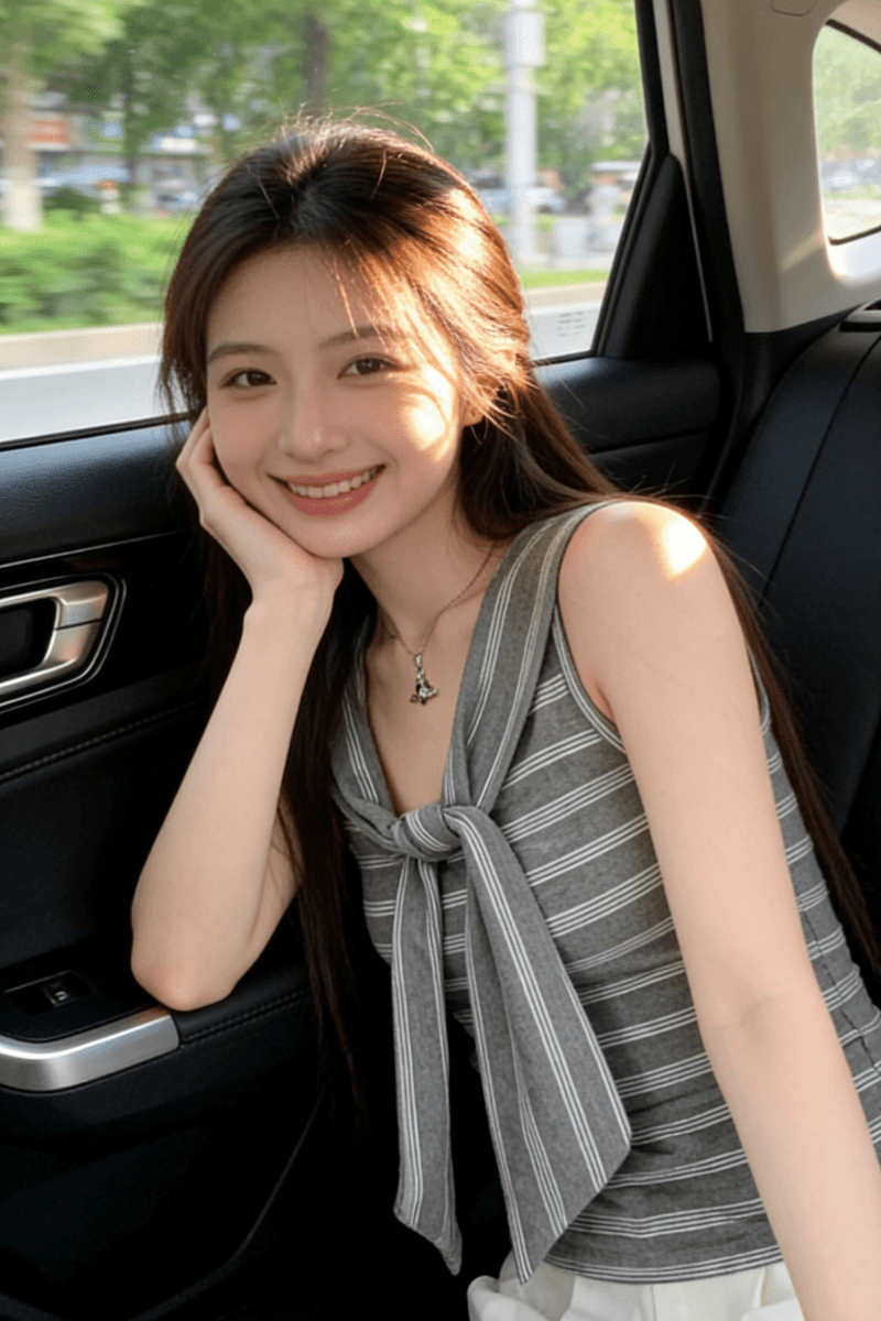한 부서 기타 착용 디자인 비틀림 오프숄더 스트라이프 티셔츠 여성 여름 민소매 조끼 맨위 반팔 트렌디 이미지 2