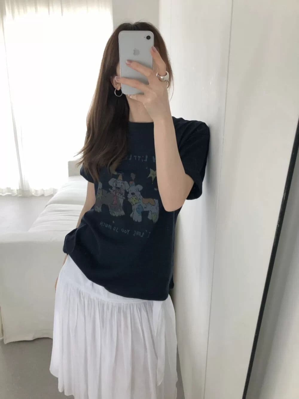 21 순면 210 그램 여름 드레스 반팔 티셔츠 여성 한국 스타일 빅 사이즈 루즈핏 이미지 4