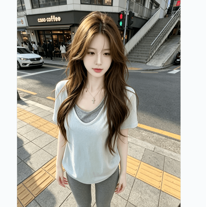 느긋한 바람 회색 긍정적 인 어깨 반팔 티셔츠 여성 2026 여름 섹션 V넥 디자인 연령 감소 표지 배 작은 셔츠 페이크 레이어드 맨위 상세 이미지 11