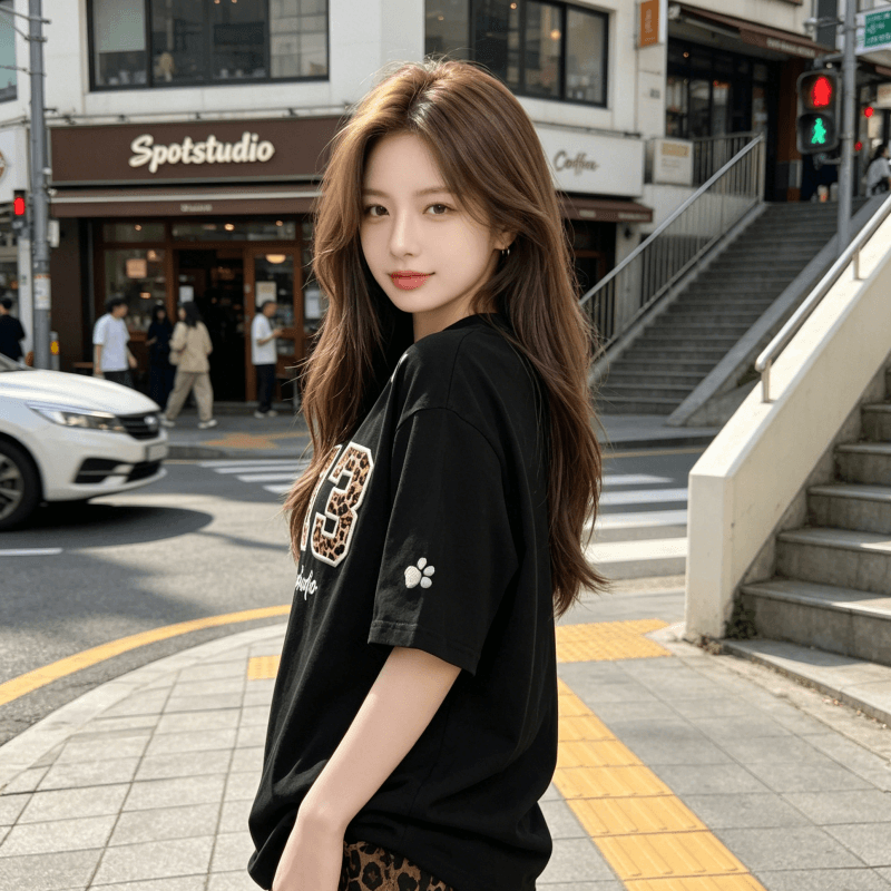 32 더블 실 순면 반팔 티셔츠 여성 여름 새로운 한 부서 루즈핏 가시 자수 라운드 넥 맨위 상세 이미지 4