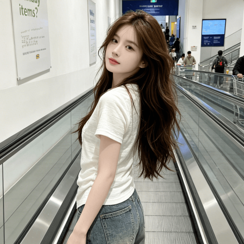 자카드 화이트 긍정적 인 어깨 반팔 티셔츠 여성 여름 새로운 디자인 센스 몸매 가꾸기 쇼트 스타일 한 부서 착용 잡아라. 의류 상세 이미지 2