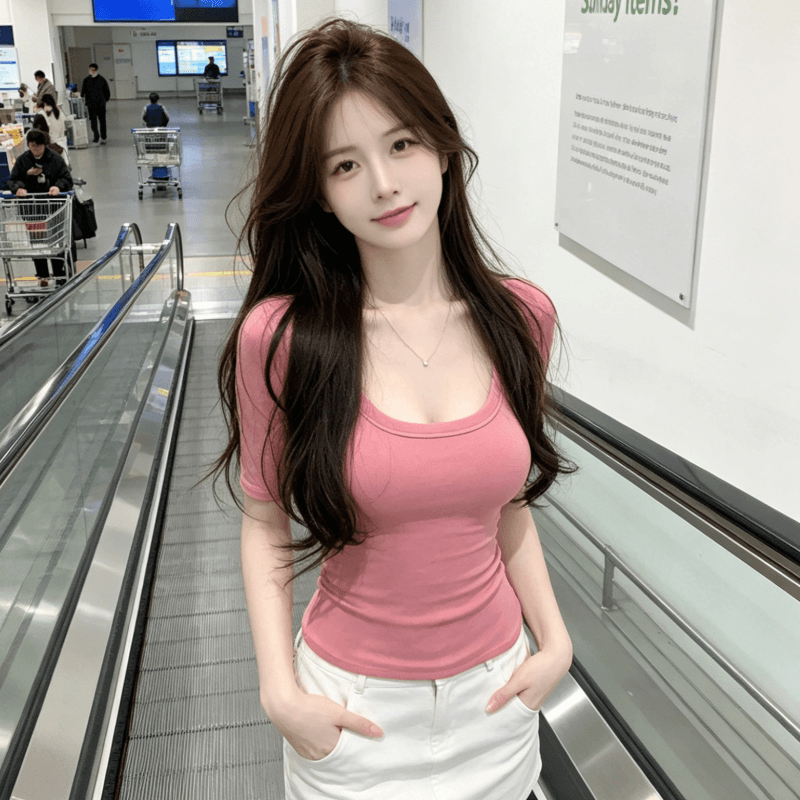 순수한 욕망 달콤한 핫걸 u 칼라 긍정적 인 어깨 반팔 티셔츠 여성 2026 여름 새로운 몸매 가꾸기 슬림해 보이는 다용도 디자인 센스 맨위 이미지 2