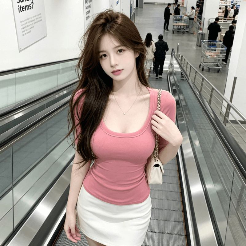 순수한 욕망 달콤한 핫걸 u 칼라 긍정적 인 어깨 반팔 티셔츠 여성 2026 여름 새로운 몸매 가꾸기 슬림해 보이는 다용도 디자인 센스 맨위