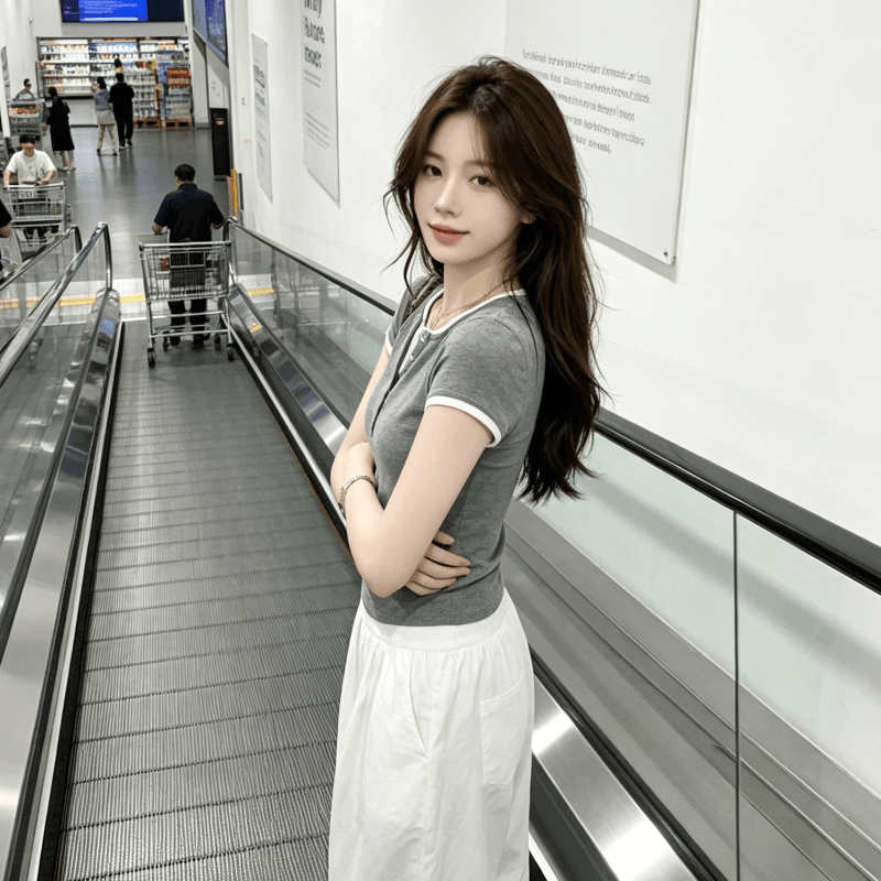 페이크 레이어드 배색 헨리 칼라 반팔 티셔츠 여성 2026 여름 몸매 가꾸기 슬림해 보이는 한 부서 가스 질감 출퇴근 맨위 상세 이미지 7
