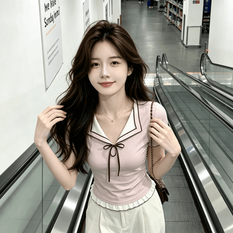 달콤한 스타일 핑크색 폴로 칼라 반팔 티셔츠 여성 여름 페이크 레이어드 배색 티셔츠 품격 슬림해 보이는 맨위 이미지 5
