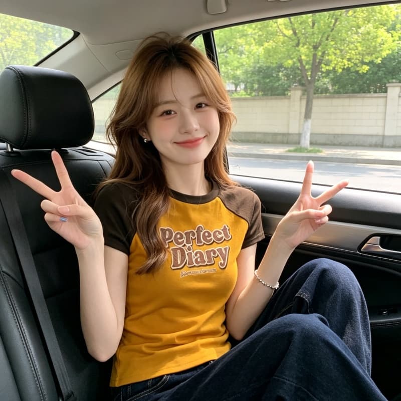 반팔 티셔츠 여성 의류 여름 새로운 디자인 센스 몸매 가꾸기 슬림해 보이는 배색 삽입 어깨 소매 라운드 넥 맨위 상세 이미지 8