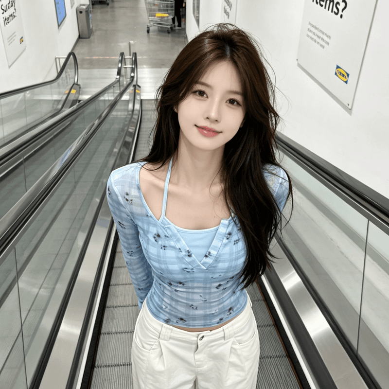 실사 아메리칸 핫걸 꽃무늬 체크무늬 페이크 레이어드 얇은 스타일 긴팔 티셔츠 여성 이른 가을 새로운 슬림해 보이는 쇼트 스타일 맨위 이미지 2
