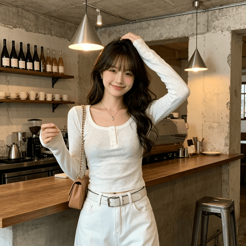 실사 정가 순수한 욕망 높음 폭탄 만나는 여성 가을 겨울 몸매 가꾸기 슬림해 보이는 인사이드 가져 가라. 광장 칼라 맨위 상세 이미지 2