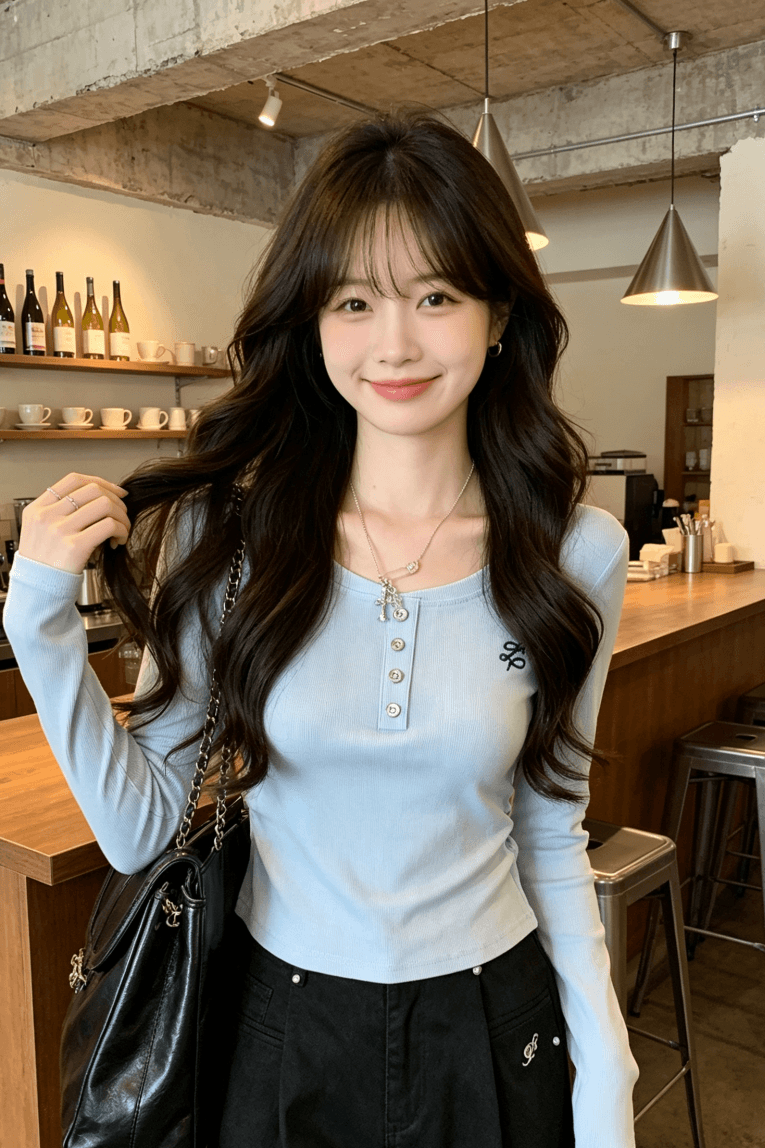 실사 정가 긍정적 인 어깨 자수 긴팔 여성 인사이드 가져 가라. 한 부서 몸매 가꾸기 작은 대중 디자인 센스 티셔츠 ins 이미지 4