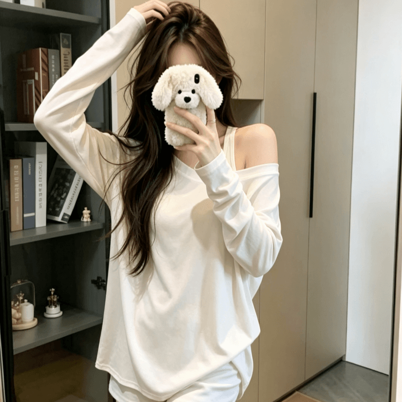 실사 작은 대중 느긋한 바람 얇은 스타일 긴팔 자외선 차단 여성 순수한 욕망 바람 루즈핏 슬림해 보이는 캐주얼 다용도 맨위 상세 이미지 3
