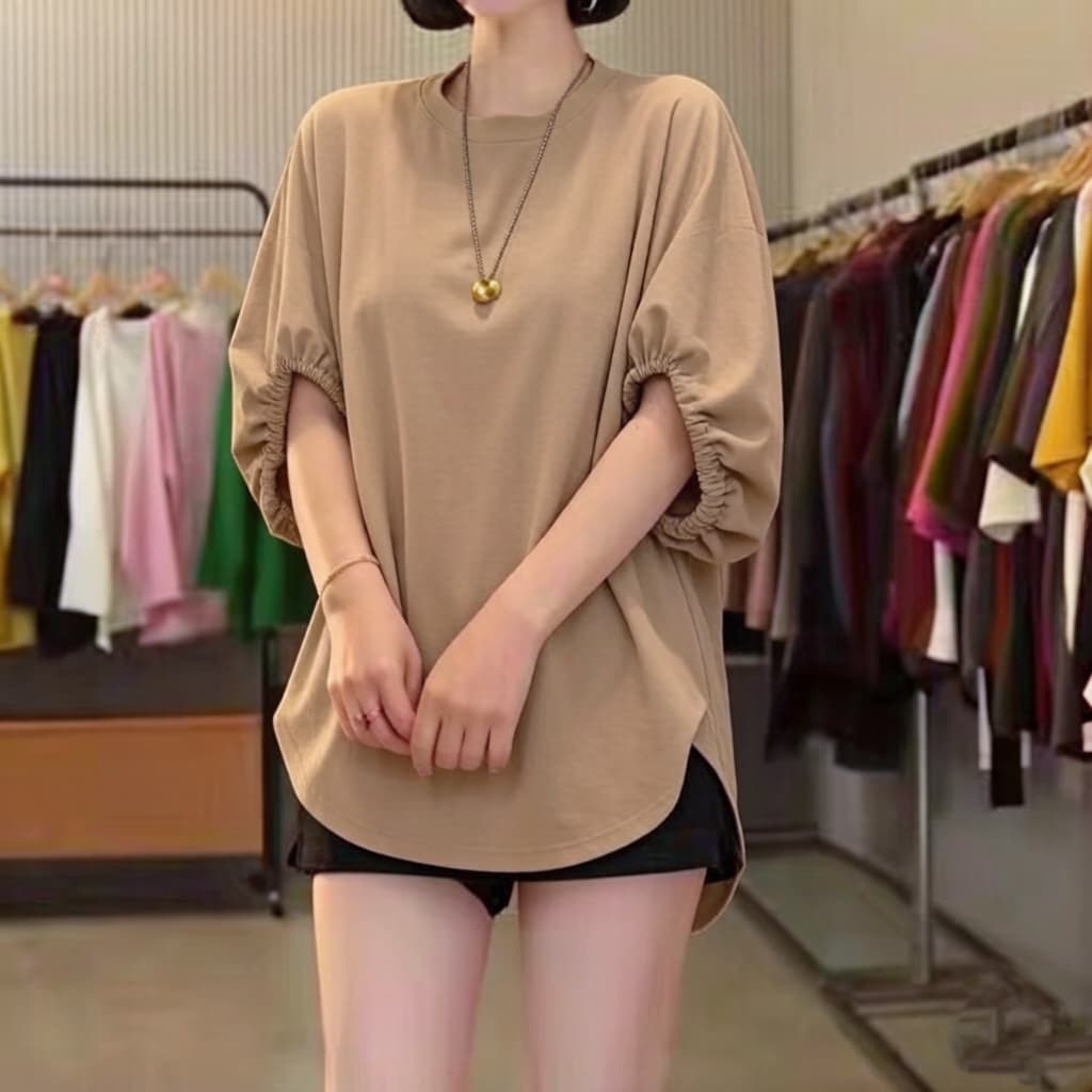 주문 재고 있음 여름 새로운 커프스 참나무 늑골 느긋한 와 성별 부드러운 연령 감소 패션 티셔츠 한국 동대문 맨위 상세 이미지 11