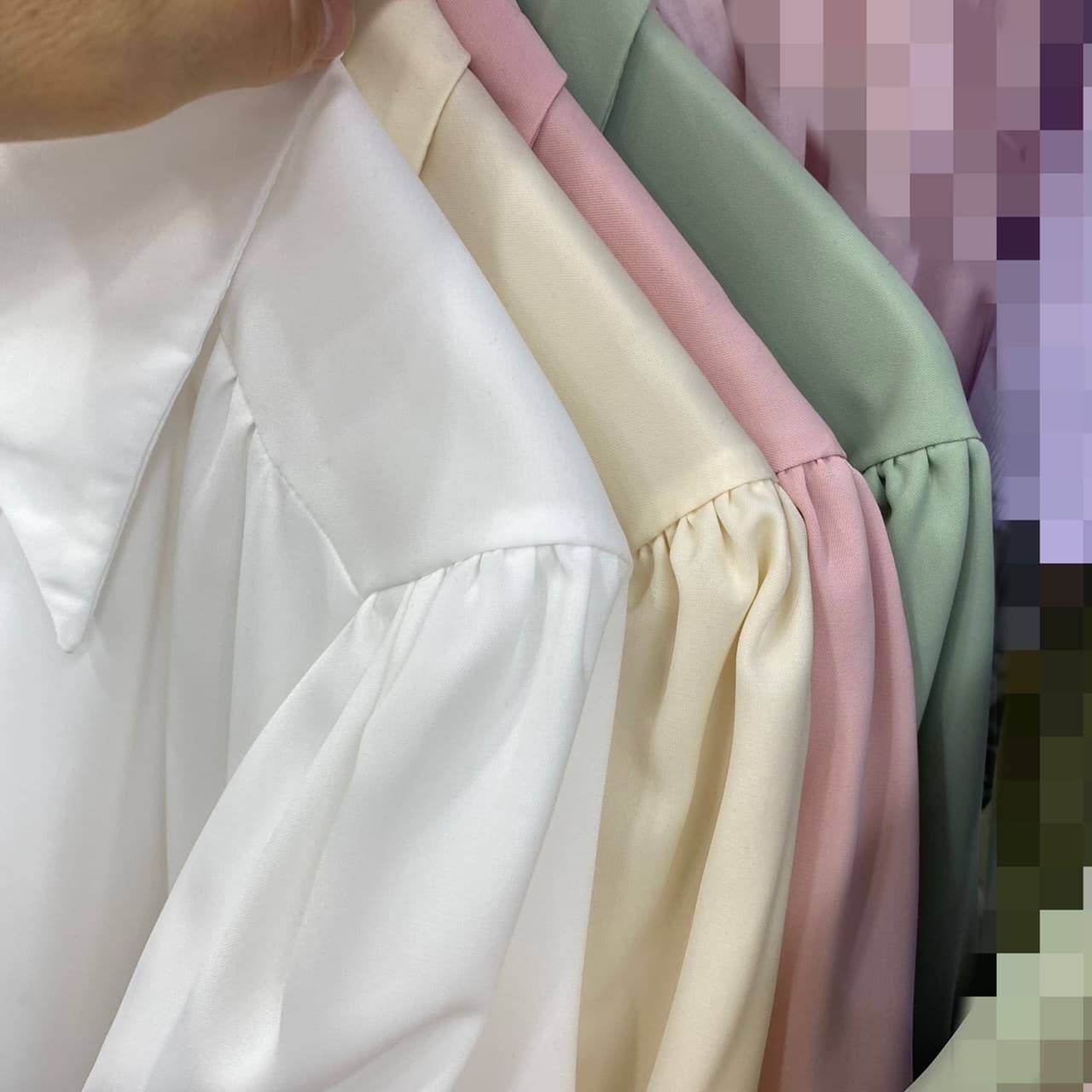 주문 재고 있음 여름 폴로 칼라 셔츠 여성용 짧은 소매 얇고 가벼운 슬림해 보이는 출퇴근 다용도 거품 소매 쉬폰 화이트 셔츠 상세 이미지 2