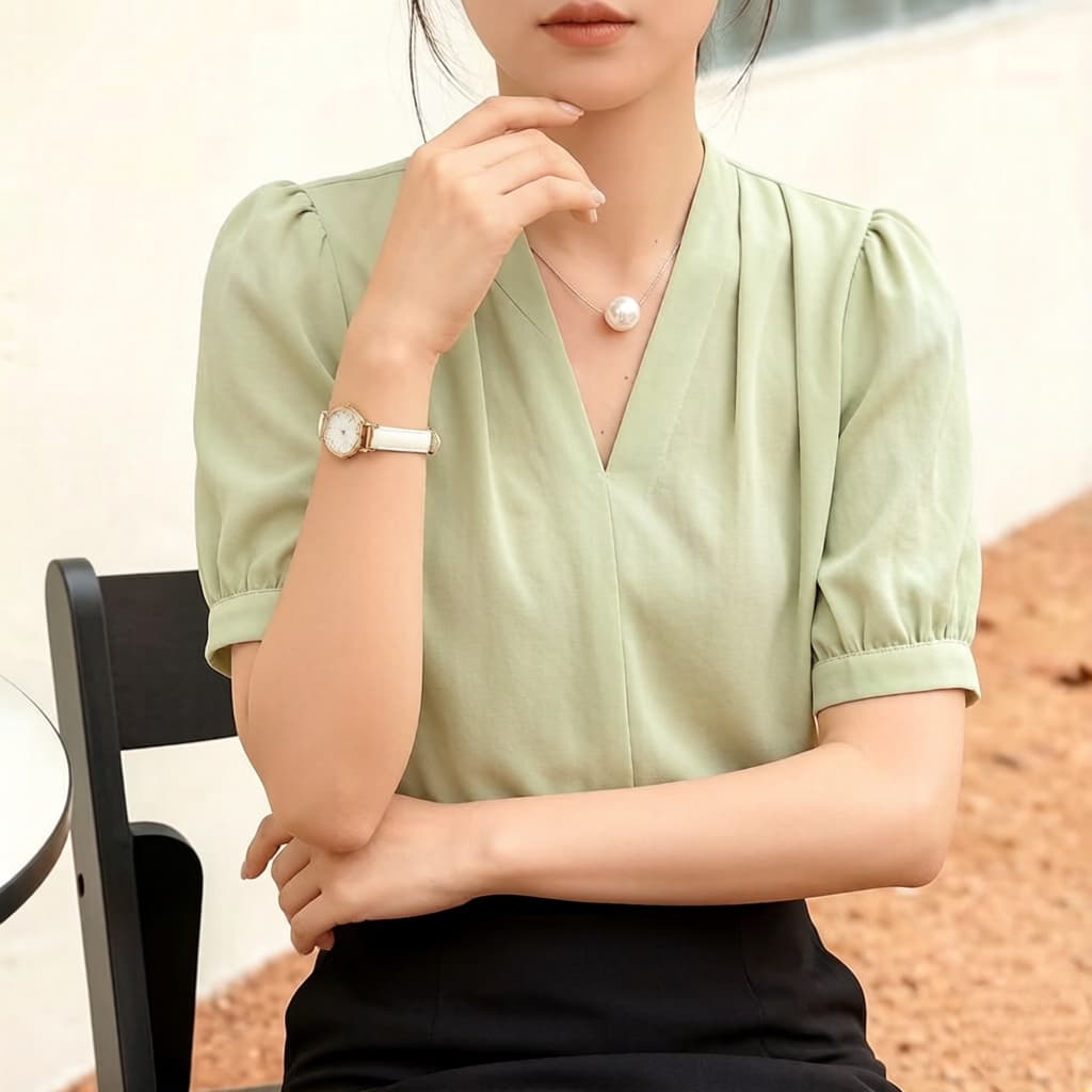 주문 재고 있음 반팔 V 넥 셔츠 경력 사업 수정 로드 중 무료 뜨거운 저항 주름 파란색 셔츠 면접 출퇴근 맨위 상세 이미지 6