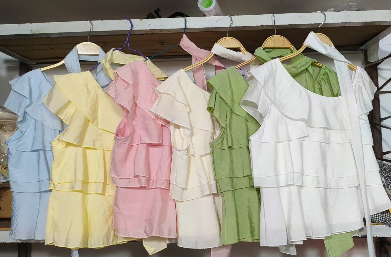 주문 재고 있음 한국 동대문 여름 문예 새로운 품격 쉬폰 블라우스 다용도 한 부서 달콤함 프릴 맨위 상세 이미지 1