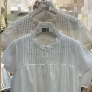 재고 있음 유럽과 미국 자수 꽃 프릴 칼라 반팔 여성 셔츠 인형 셔츠 다용도 여름 달콤한 스타일 식물 꽃무늬 상세 이미지 3