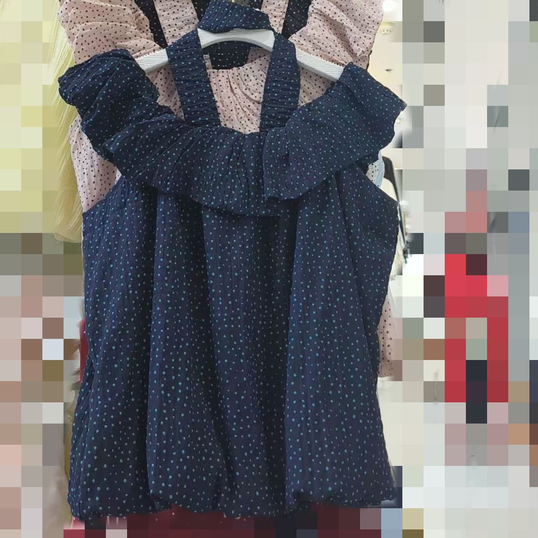 재고 있음 한 부서 행침 목 도트 무늬 쉬폰 여성 셔츠 여름 새로운 압력 주름 프릴 루즈핏 작은 날다 소매 핑크색 맨위 이미지 5