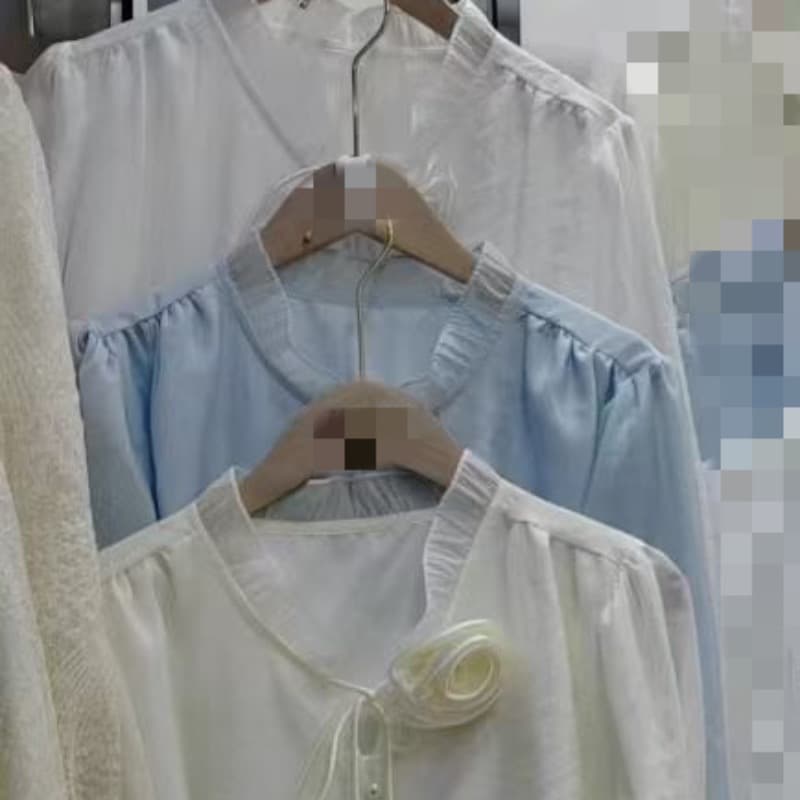 재고 있음 긴팔 여성 셔츠 봄 가을 새로운 한국 스타일 루즈핏 레이스업 단색 맨위 출퇴근 센스 다용도 고급 셔츠 이미지 5