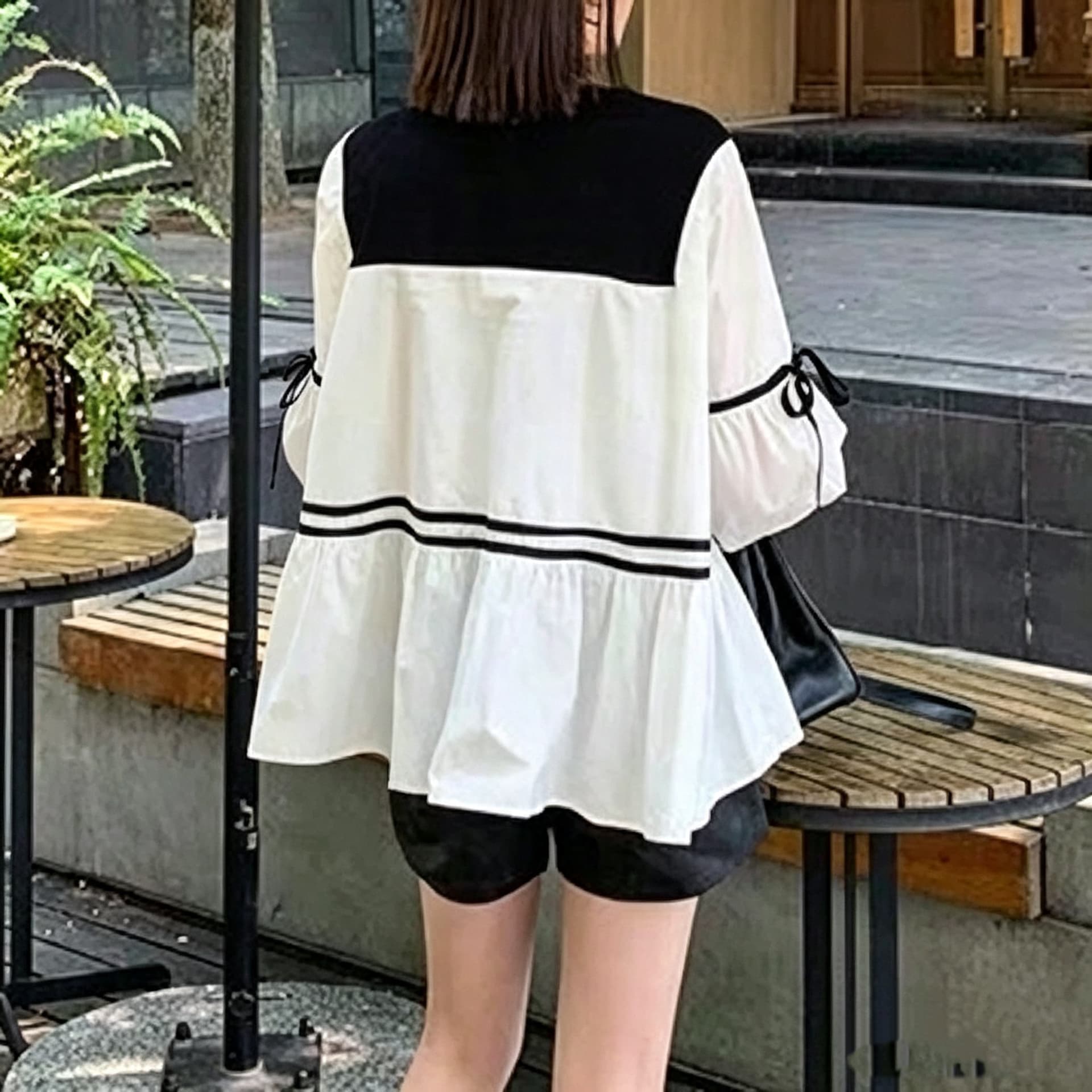 재고 있음 봄 가을 맨위 비료 추가 표지 배 표지 방귀 XL 인형 셔츠 새로운 작은 키 나가라. 패션 배색 섹션 상세 이미지 3