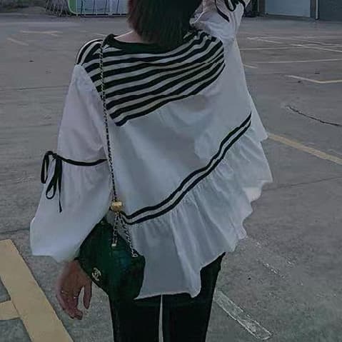 재고 있음 봄 가을 맨위 비료 추가 표지 배 표지 방귀 XL 인형 셔츠 새로운 작은 키 나가라. 패션 배색 섹션 상세 이미지 5