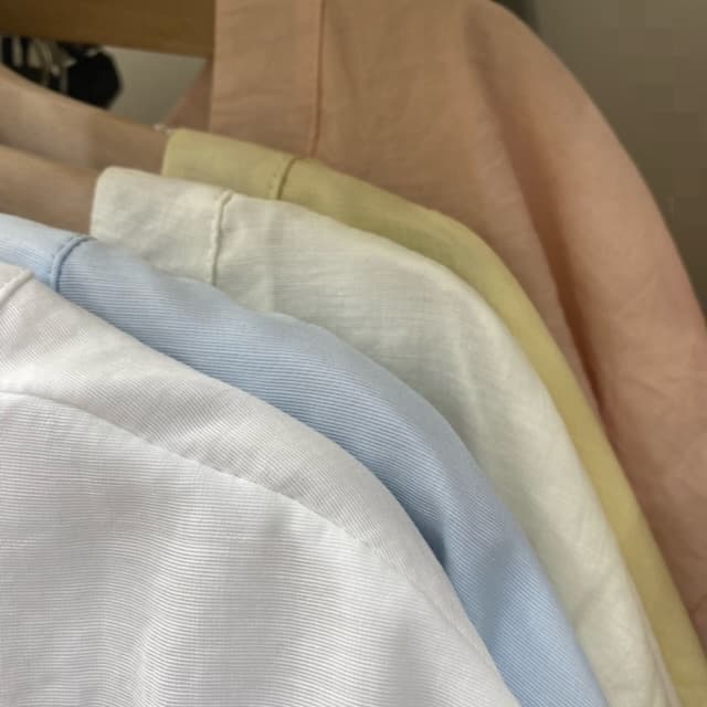 재고 있음 라이트 핑크 한 부서 패션 캐주얼 바람 자외선 차단 새로운 긴팔 셔츠 가을 주름 레이스업 맨위 상세 이미지 2