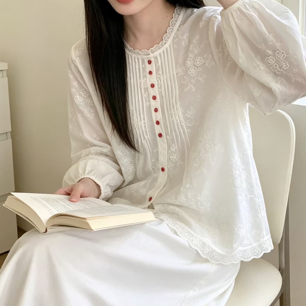 재고 있음 이른 가을 새로운 착용 가져 가라. 아름다운 루즈핏 작은 대중 패션 다용도 고급 센스 품격 루즈핏 맨위 여성 의류 상세 이미지 4