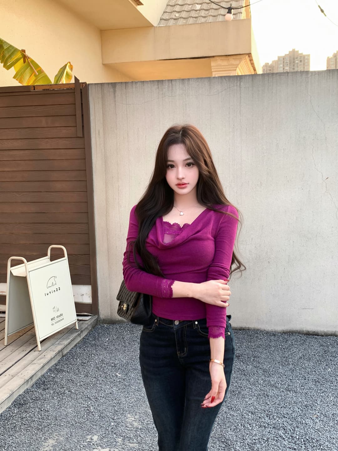실사 정가 레이스 파티 대 흔들다 칼라 레이스 레이스 티셔츠 여성 가을 겨울 허리 수축 순수한 욕망 기본 셔츠 상세 이미지 20