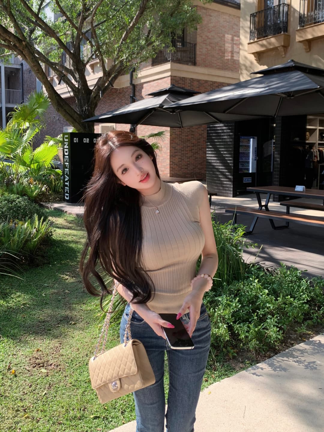 실사 정가 지성 자매 라이 경기 서울 카키 색 작은 날다 소매 티셔츠 여성 봄 여름 몸매 가꾸기 맨위 상세 이미지 14