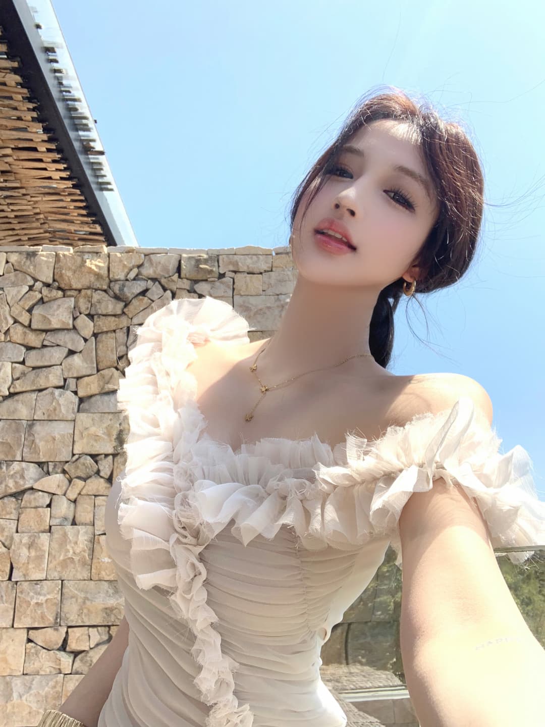 실사 정가 불규칙 레이스 신축성 다양한 착용 법 조끼 슬립 여성 상세 이미지 6