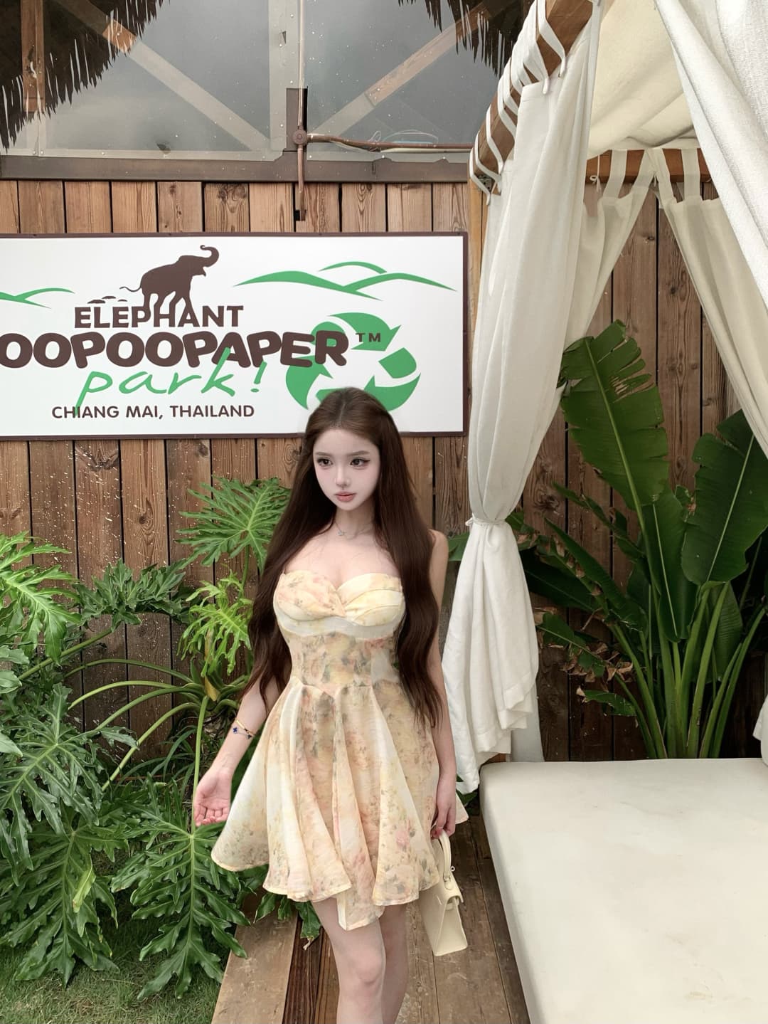 실사 정가 봄날 꿈 나라 프랑스식 꽃무늬 레이스업 허리 수축 슬립 미니 스커트 순수한 욕망 분위기 센스 드레스 이미지 3