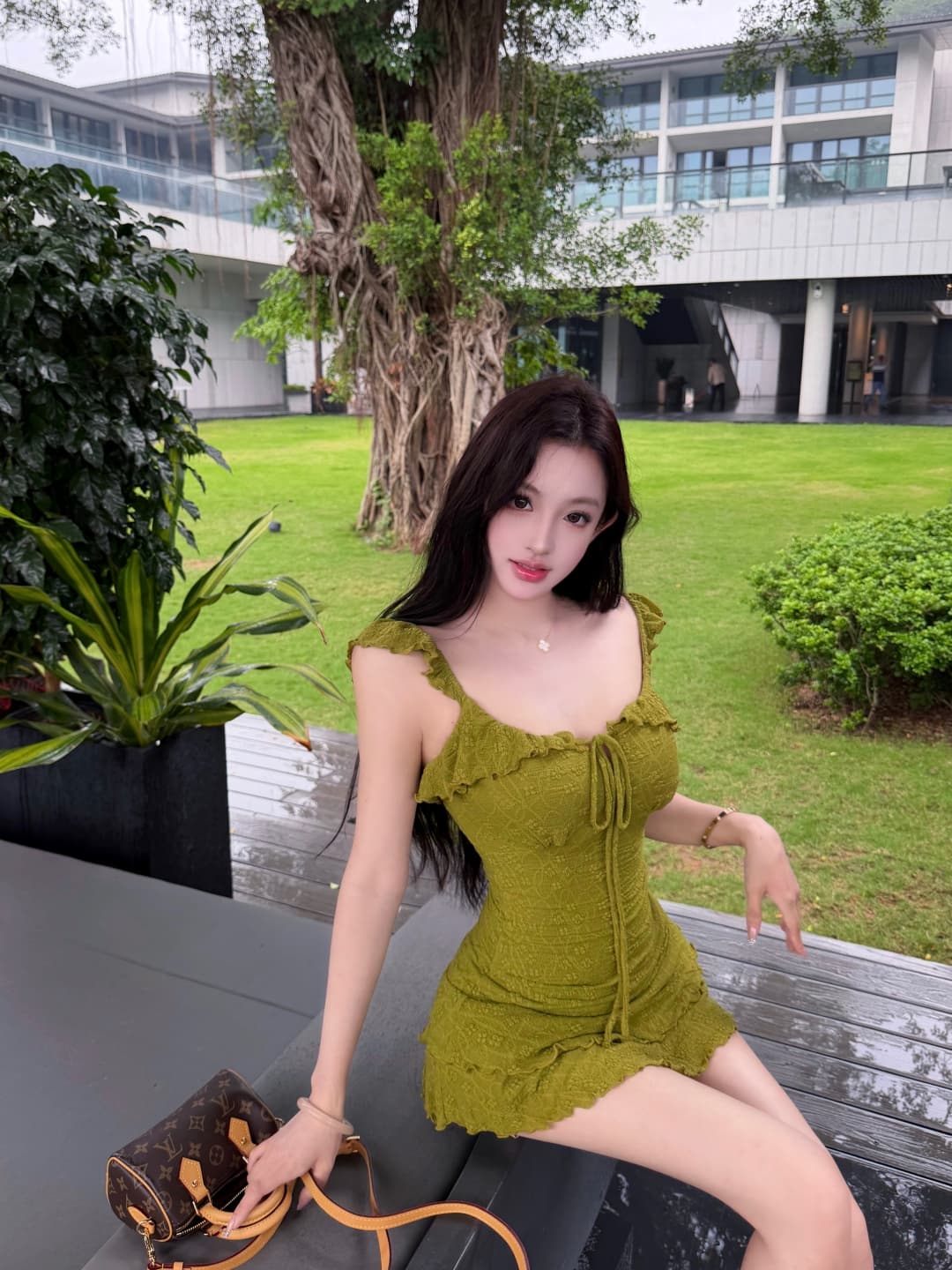 실사 정가 닦아내 라. 차 숲 프릴 슬립 레이스 안전 바지 여성 드레스 봄 여름 A라인 스커트 상세 이미지 5
