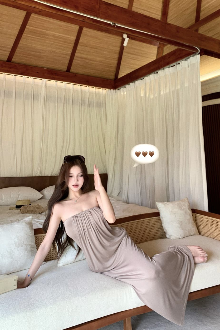 실사 정가 감기 센스 3 차원 명중 Pleat 튜브탑 여성 드레스 여름 새로운 캐주얼 세련된 롱 스커트 이미지 5