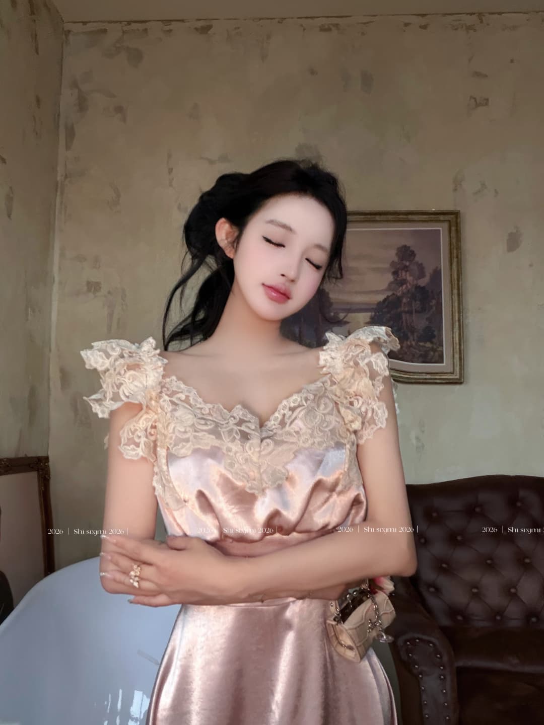 실사 정가 레트로 인형 무거운 작업 맞춤 알몸의 분말 색상 방법 새싹 허리 수축 롱 스커트 상세 이미지 3
