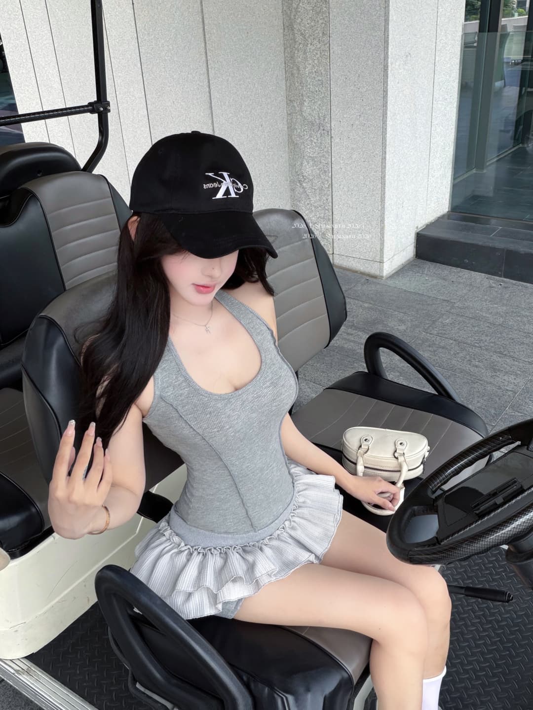 실사 정가 사설 서비스 한 여성 회색 행침 목 몸매 가꾸기 케이크 드레스 섹시함 핫걸 허리 수축 민소매 쇼트 스타일 드레스 상세 이미지 11