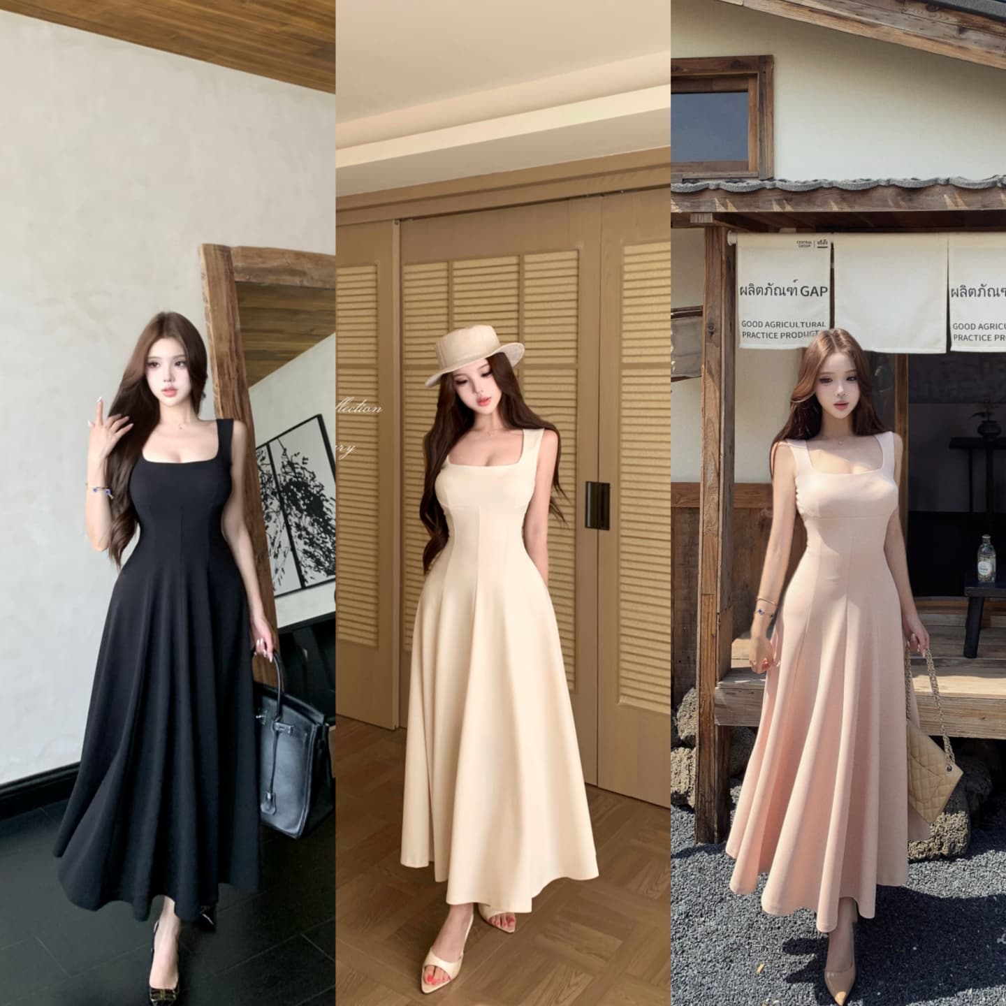 실사 정가 부드러운 하느님 치마 슬립 민소매 드레스 롱 스커트 여름 프랑스식 천 금빛 바람 예복 치마 상세 이미지 1