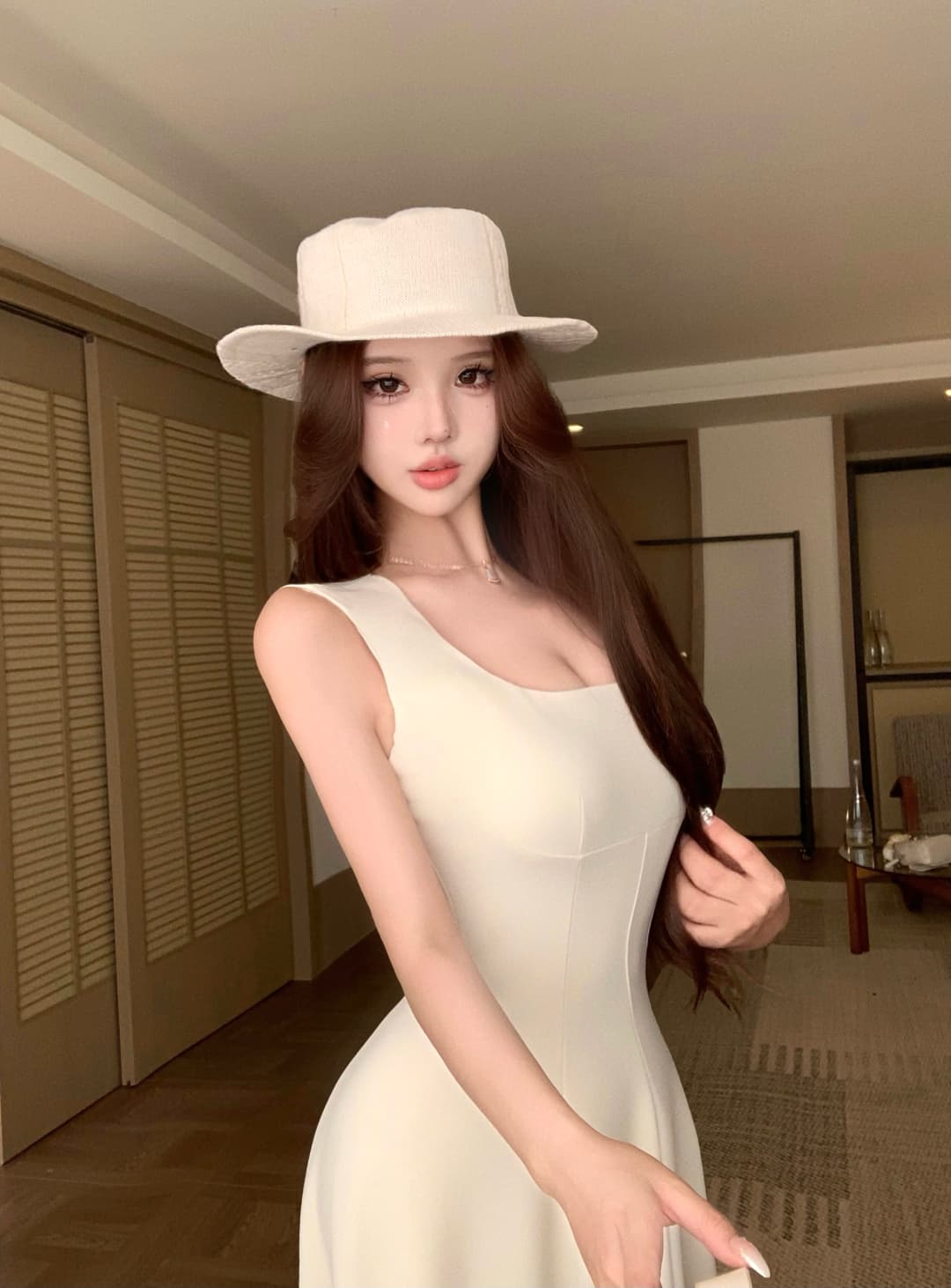 실사 정가 부드러운 하느님 치마 슬립 민소매 드레스 롱 스커트 여름 프랑스식 천 금빛 바람 예복 치마 상세 이미지 8