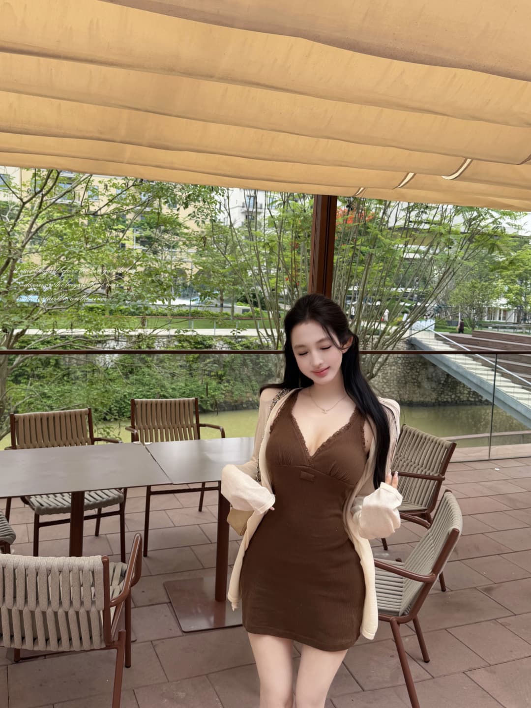 실사 정가 miu 부서 교과서 자카드 구덩이 기사 V넥 니트 미니 스커트 여성 순수한 욕망 섹시함 레이스 캐미솔 상세 이미지 30