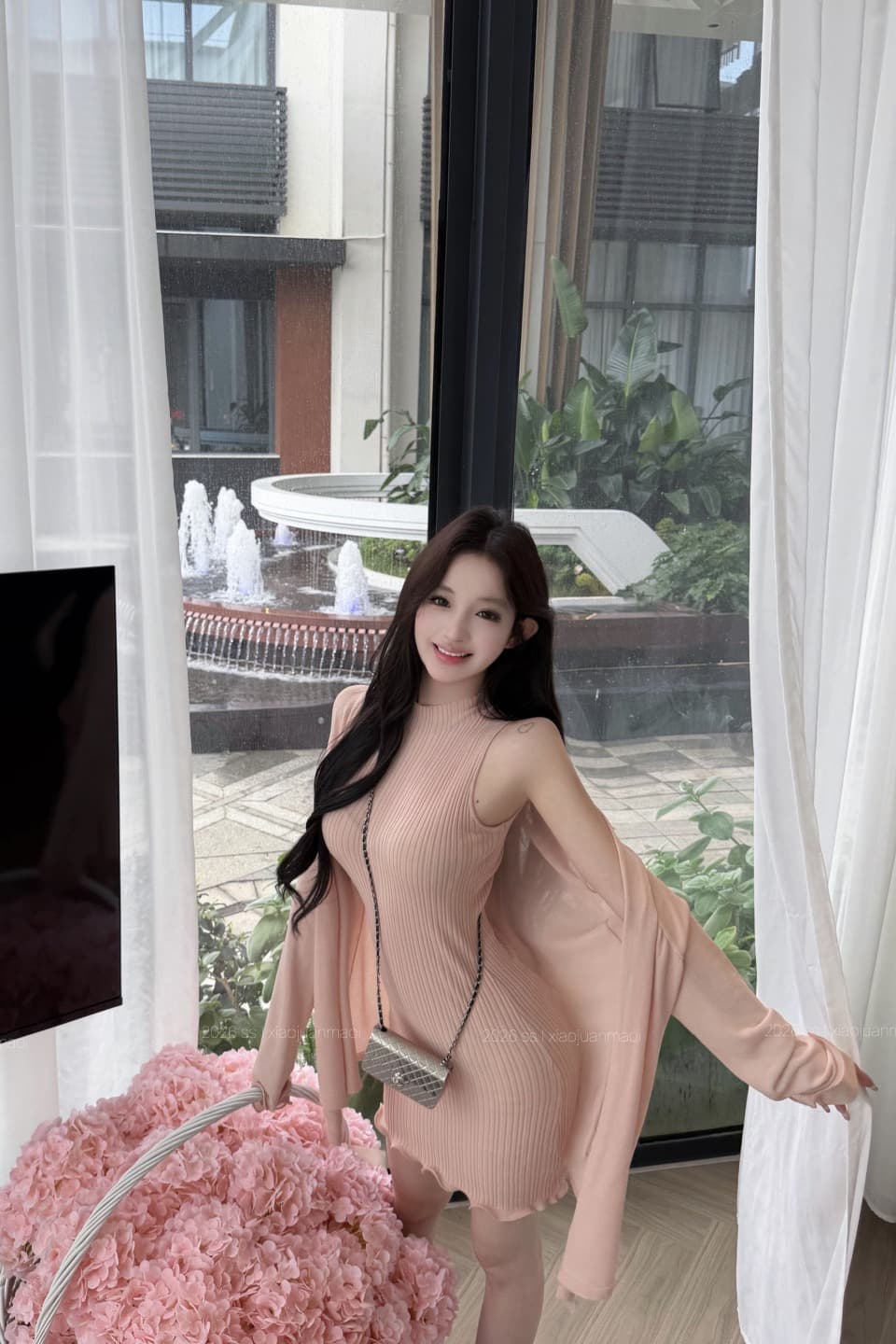 실사 정가 하트 비트 연애 편지 간판 수여 됨 치마 아름다운 드레스 맨위 자외선 차단 오픈 가디건 이미지 5