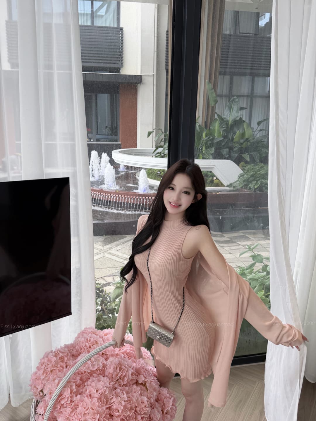 실사 정가 하트 비트 연애 편지 간판 수여 됨 치마 아름다운 드레스 맨위 자외선 차단 오픈 가디건 상세 이미지 16