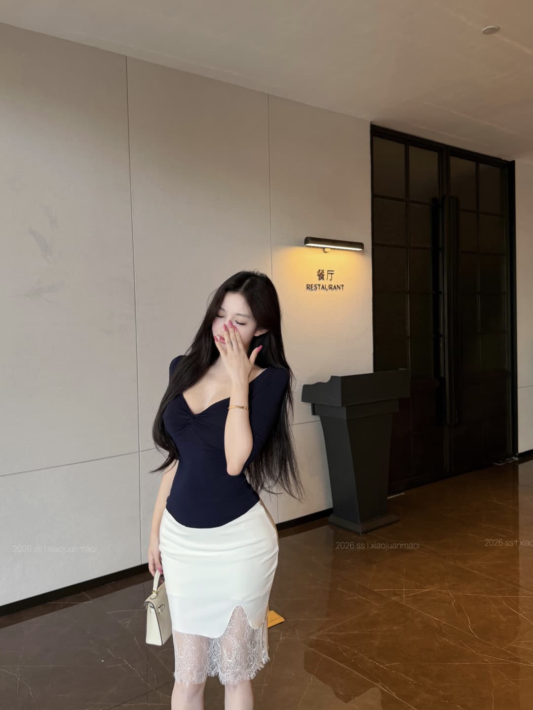 실사 정가 6 색상 비틀림 V넥 중간 소매 순수한 욕망 몸매 가꾸기 맨위 순수한 욕망 망사 레이스 조각 반신 스커트 상세 이미지 39