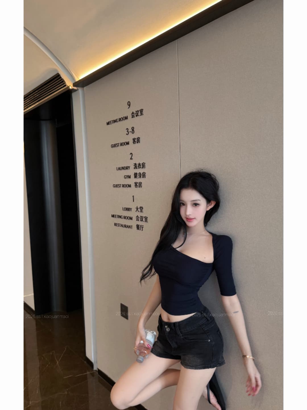 실사 정가 해체 경계 라이 경기 서울 불규칙 칼라 몸매 가꾸기 티셔츠 여성 봄 여름 쇼트 스타일 맨위 상세 이미지 34