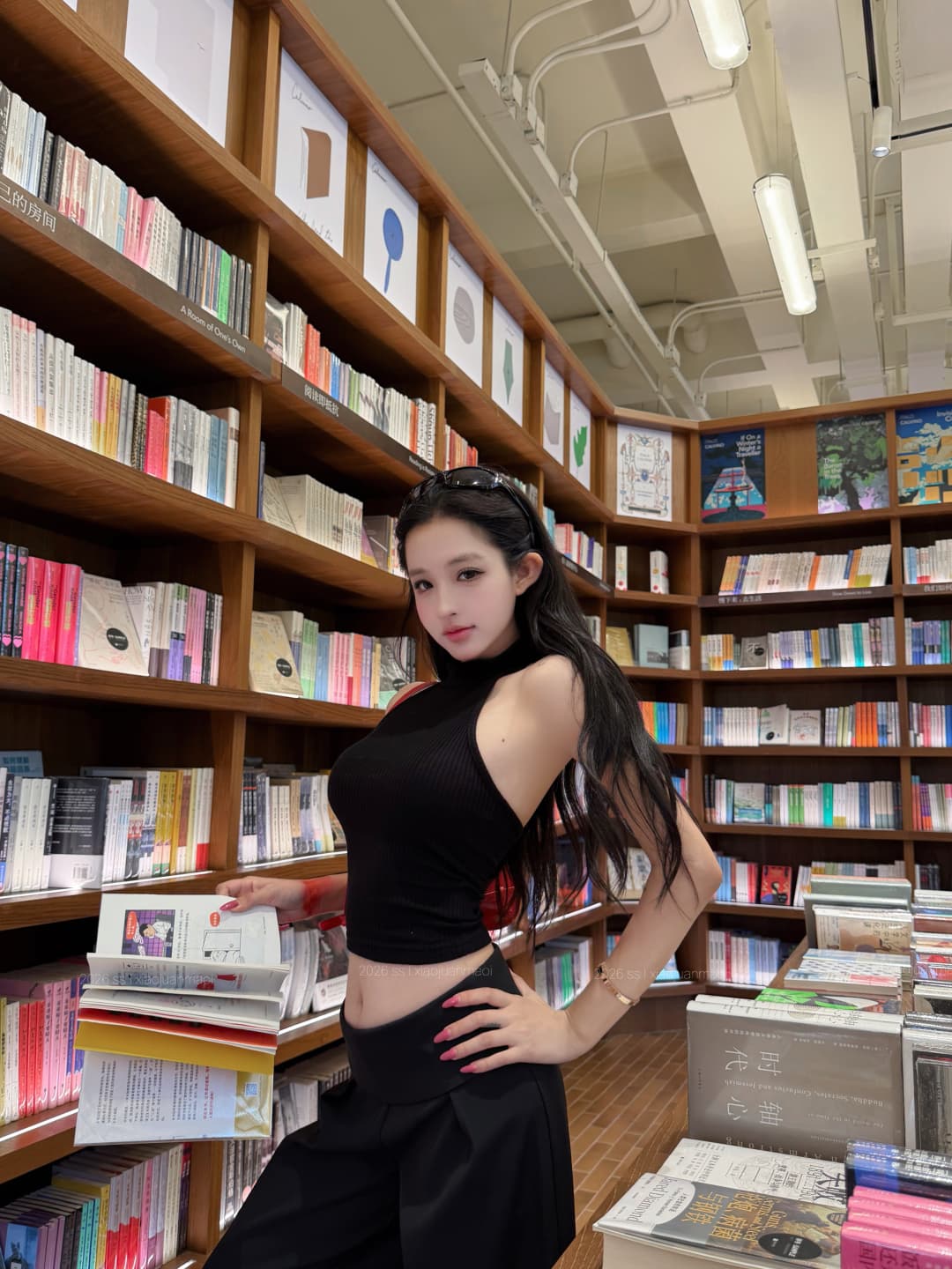 실사 정가 레이스 조각 니트 캐미솔 핫걸 행침 목 맨위 한 부서 정장 바지 와이드 레그 팬츠 상세 이미지 26