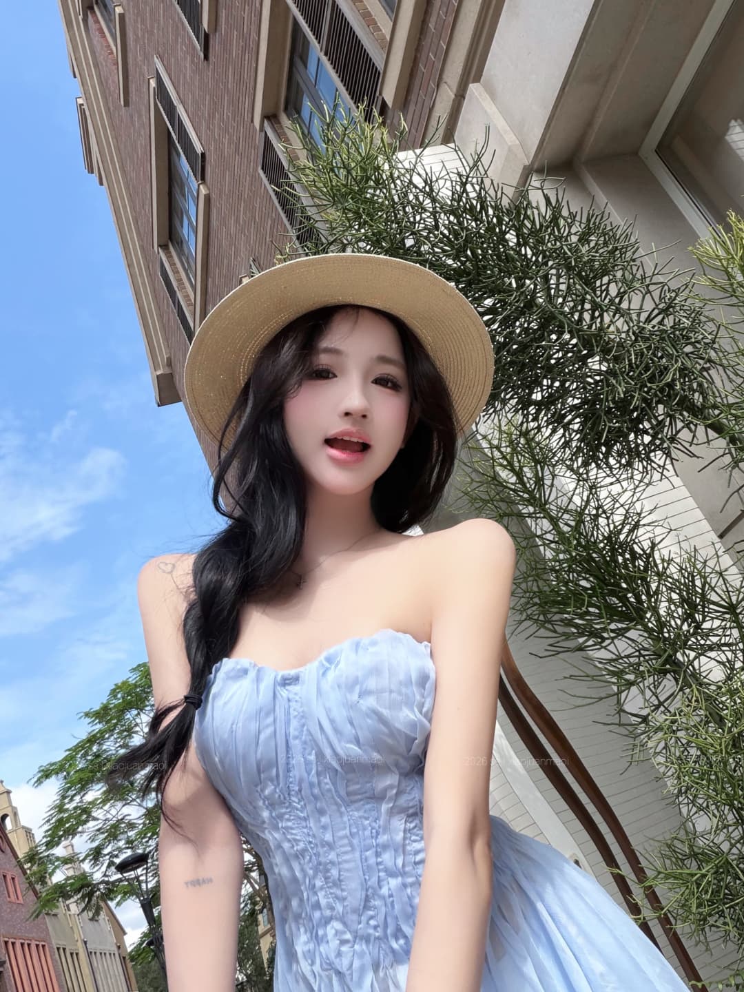 실사 정가 aj 프랑스식 무거운 작업 수공 펌프 Pleat 부드러운 생선뼈 조개 가슴 종류 튜브탑 맨위 이미지 2