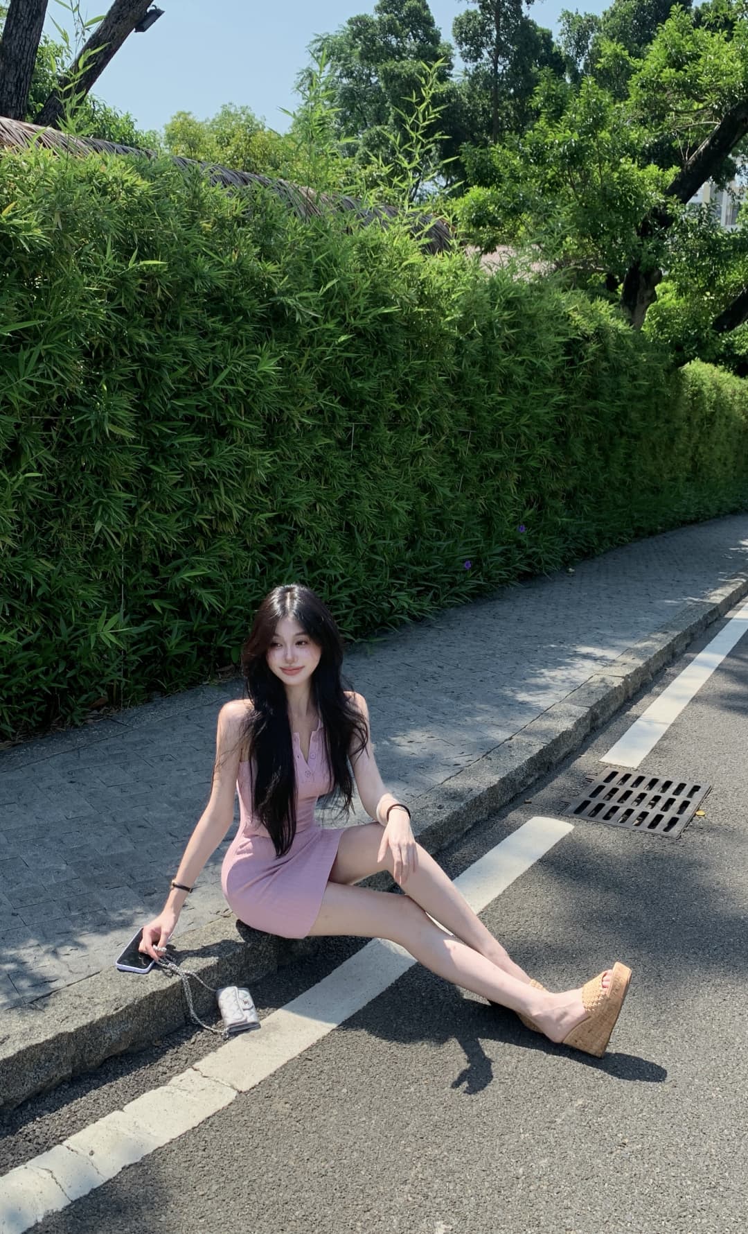 실사 정가 딸기 소프트 캔디 핑크색 폴로 칼라 민소매 조끼 여성 드레스 봄 여름 타이트 스커트 미니 스커트 상세 이미지 11